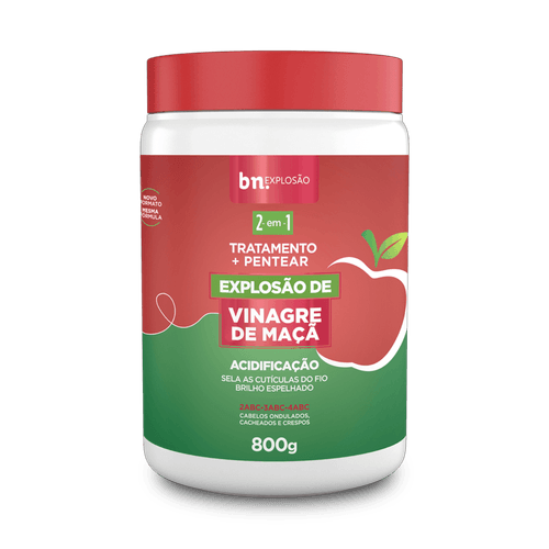 Creme de Pentear e Tratamento Vinagre de Maçã 800g | bn.Cachos Creme de Pentear e Tratamento Vinagre de Maçã 800g | bn.Cachos